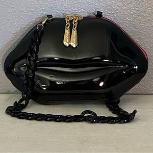 Betsey Johnson Black Lips Purse